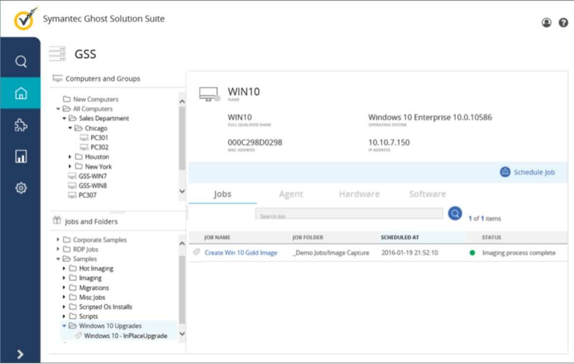 screenshot of Symantec Ghost Solution Suite